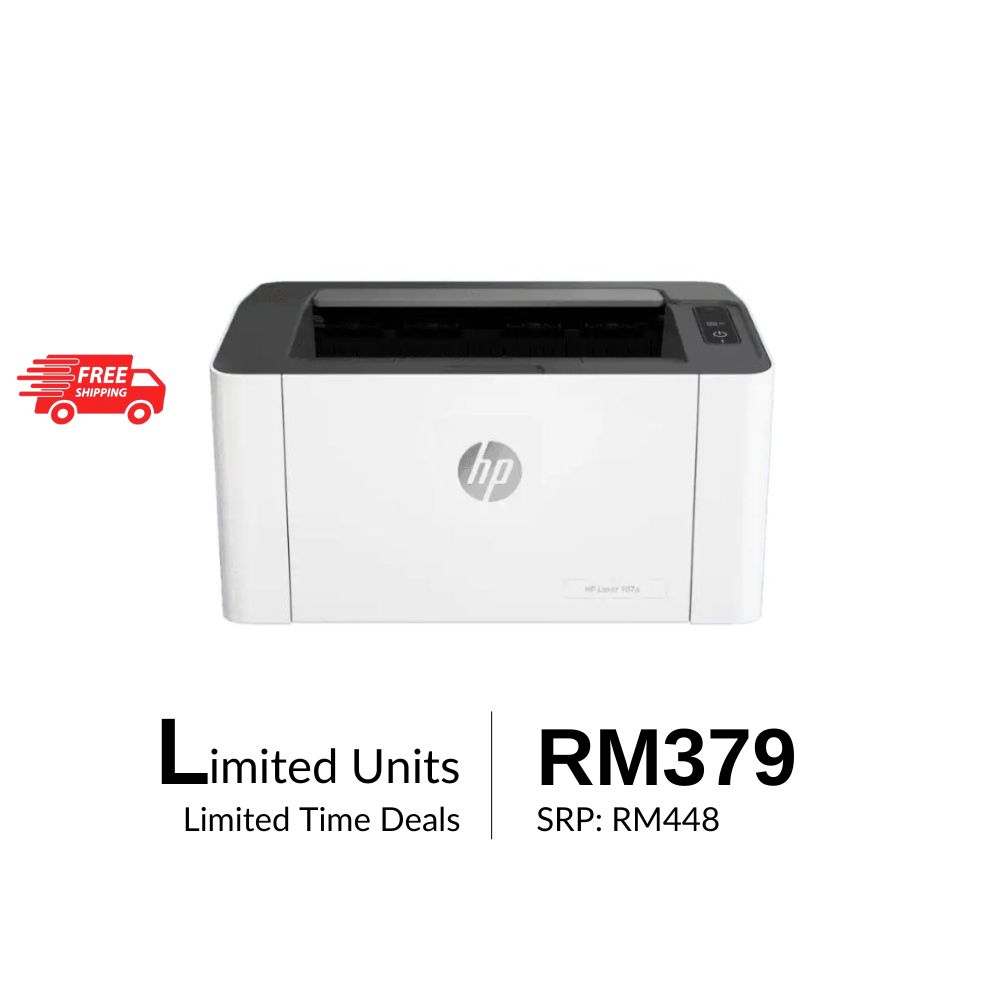 HP Laser 107a Single Function Mono Laser Print 20ppm 600x600dpi   Hp PTF HPK107A Dec23botdfreeship 